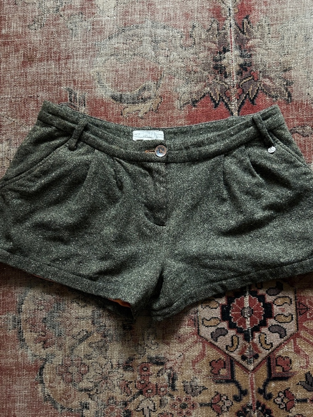Vintage Y2K Wool Mix Micro Shorts Size L